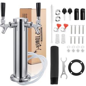 Dual Tap Stainless Steel Beer Tower Dispenser
