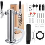 Dual Tap Stainless Steel Beer Tower Dispenser