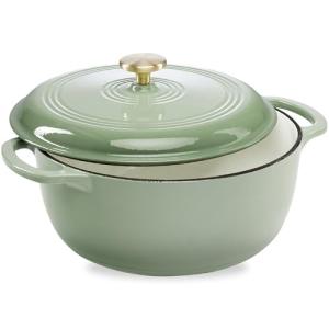 7.5 Quart Enamel Cast-Iron Dutch Oven - Sage Green