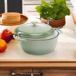 7.5 Quart Enamel Cast-Iron Dutch Oven - Sage Green