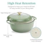 7.5 Quart Enamel Cast-Iron Dutch Oven - Sage Green