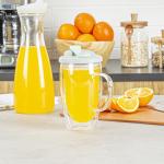 15-Ounce Double Wall Glass Travel Mug with Lid