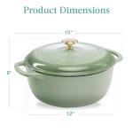 7.5 Quart Enamel Cast-Iron Dutch Oven - Sage Green