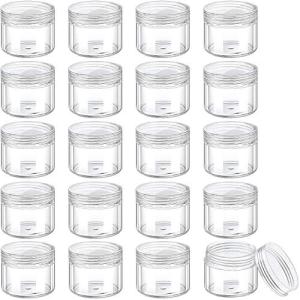 20-Piece Round Plastic Jars Set with Lids