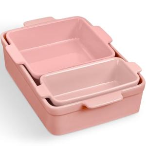 3-Piece Non-Stick Casserole Cookware Set - Pink