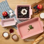 3-Piece Non-Stick Casserole Cookware Set - Pink