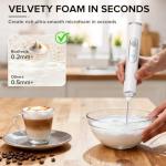 Handheld Milk Frother with USB-C Rechargeable Wand