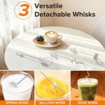 Handheld Milk Frother with USB-C Rechargeable Wand