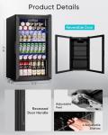 Feelfunn Mini Fridge with Glass Door - 126 Can