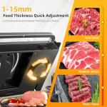 TERUISI 200W Electric Meat Slicer with Adjustable Blade