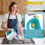 Powerful Steam Cleaner with 12 Accessories and Lockable Button