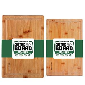 Set of 2 Bamboo Cutting Boards with Juice Groove