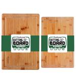 Set of 2 Bamboo Cutting Boards with Juice Groove