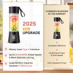 Portable Cordless Smoothie Blender - Rechargeable 13Oz Cup