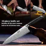 HOSHANHO 16-Piece Ultra Sharp Knife Set