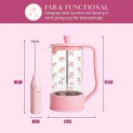 Paris Hilton Pink French Press and Milk Frother Set