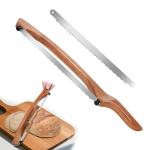 16" Sapele Wooden Serrated Bread Knife for Sourdough