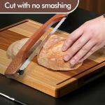 16" Sapele Wooden Serrated Bread Knife for Sourdough