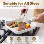 SENSARTE 17-Piece Nonstick Cookware Set with Removable Handles