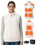 Topdot Women's Heated Fleece Vest with Battery