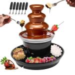 Chocolate Fondue Fountain with 6 Forks and Fruits