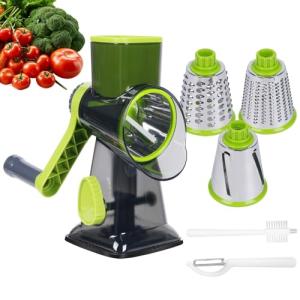 Stainless Steel Rotary Cheese Grater with Slicer