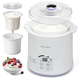 Electric Greek Yogurt Maker with Timer and Strainer