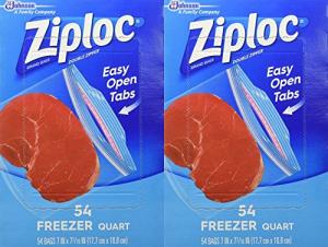 Ziploc Quart Freezer Bags - 108 Total Bags