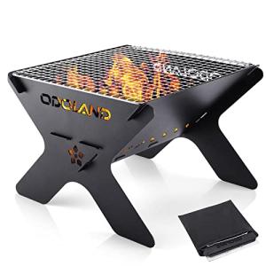 Odoland Portable Charcoal Campfire Grill with Carry Bag