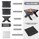 Odoland Portable Charcoal Campfire Grill with Carry Bag