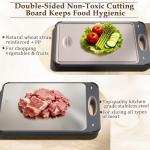 GUANCI Double-Sided Stainless Steel Cutting Board 14"x9.6