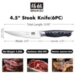 SHAN ZU 6-Piece Ultra Sharp Steak Knife Set