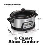 Hamilton Beach 6 Qt Portable Programmable Slow Cooker