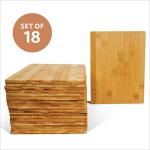 18-Pack Bamboo Cutting Boards - Sturdy and Versatile
