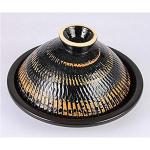 Large Black Ceramic Tagine Pot for 3-5 People