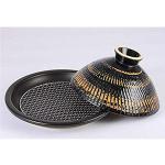 Large Black Ceramic Tagine Pot for 3-5 People