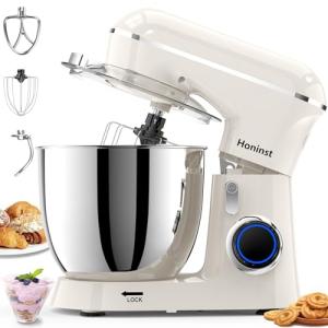 6.5QT Tilt-Head Electric Stand Mixer, Beige