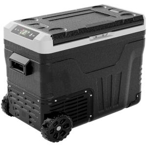 Portable 12V Electric Cooler with Wheels and Baskets