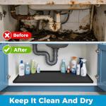 URMONA Waterproof Silicone Under Sink Mat, Black