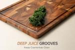 Walnut Wood End Grain Cutting Board with Juice Groove