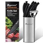 10-Piece High Carbon Steel Knife Set with Block