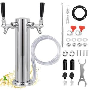 Dual Tap Stainless Steel Beer Kegerator Dispenser