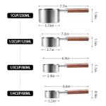 Fondue Set with Wooden Handle and Stackable Cups