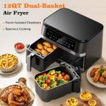 HoninJoy 12QT Dual Basket Air Fryer with Window