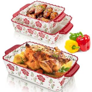 Coloch 3-Pack Ceramic Bakeware Dishes Set