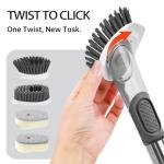 4-in-1 Soap Dispensing Scrub Brush - Grey
