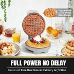 7-Inch Round Electric Waffle Maker with Non-Stick Plates
