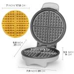 7-Inch Round Electric Waffle Maker with Non-Stick Plates