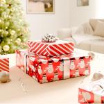 Metallic Red and White Foil Christmas Wrap