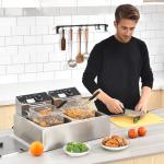 17.2L Stainless Steel Electric Deep Fryer with Baskets